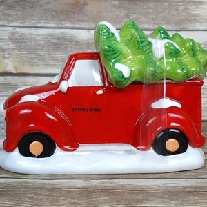 Red Truck Farmhouse Christmas Cookie Jar